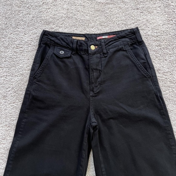 Anthropologie Pilcro Skipper Black Wide Leg High Rise 25 Denim Jeans - Picture 4 of 15